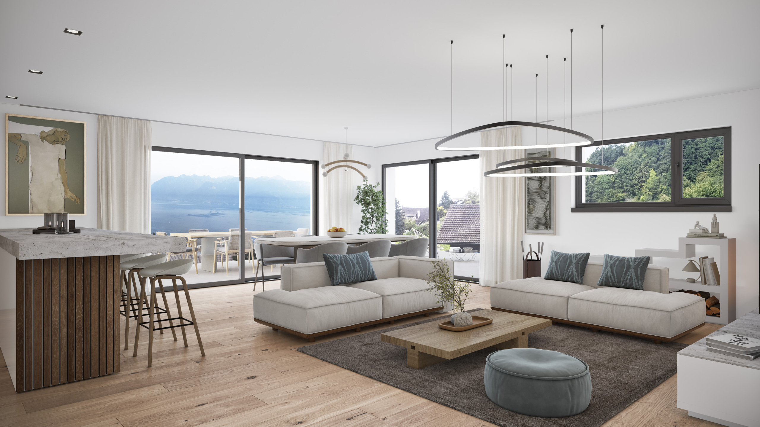 Bientôt terminée ! Villa mitoyenne d’exception face au lac